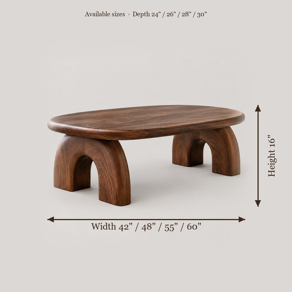 Atelier Stone-Arch Coffee Table size chart