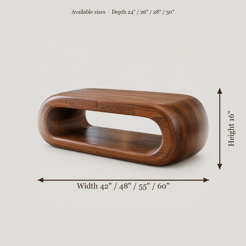 Atelier Hollow Block Coffee Table size chart