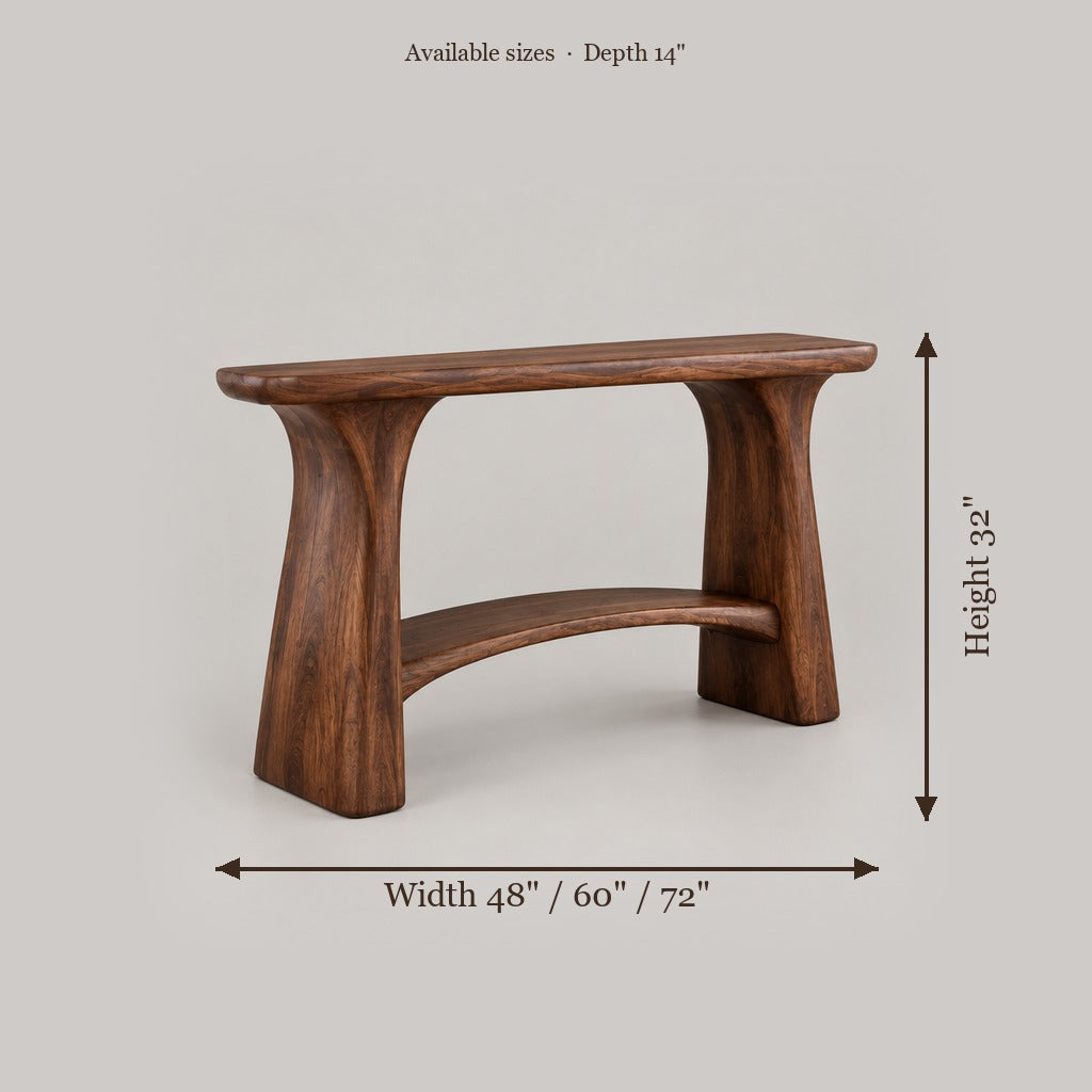 Atelier Arch Console with Shelf size chart