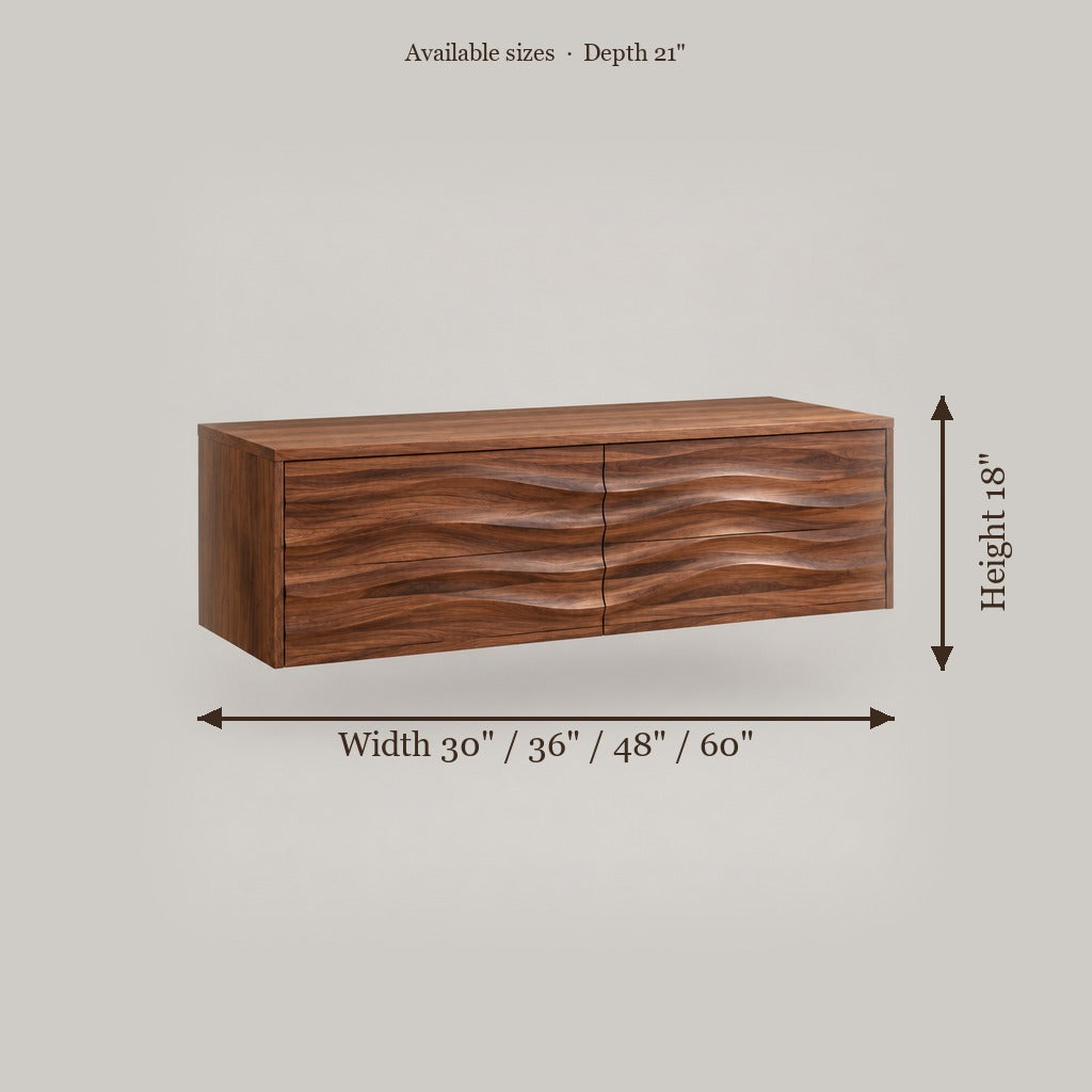 Atelier Wave Drawer Floating Vanity size chart