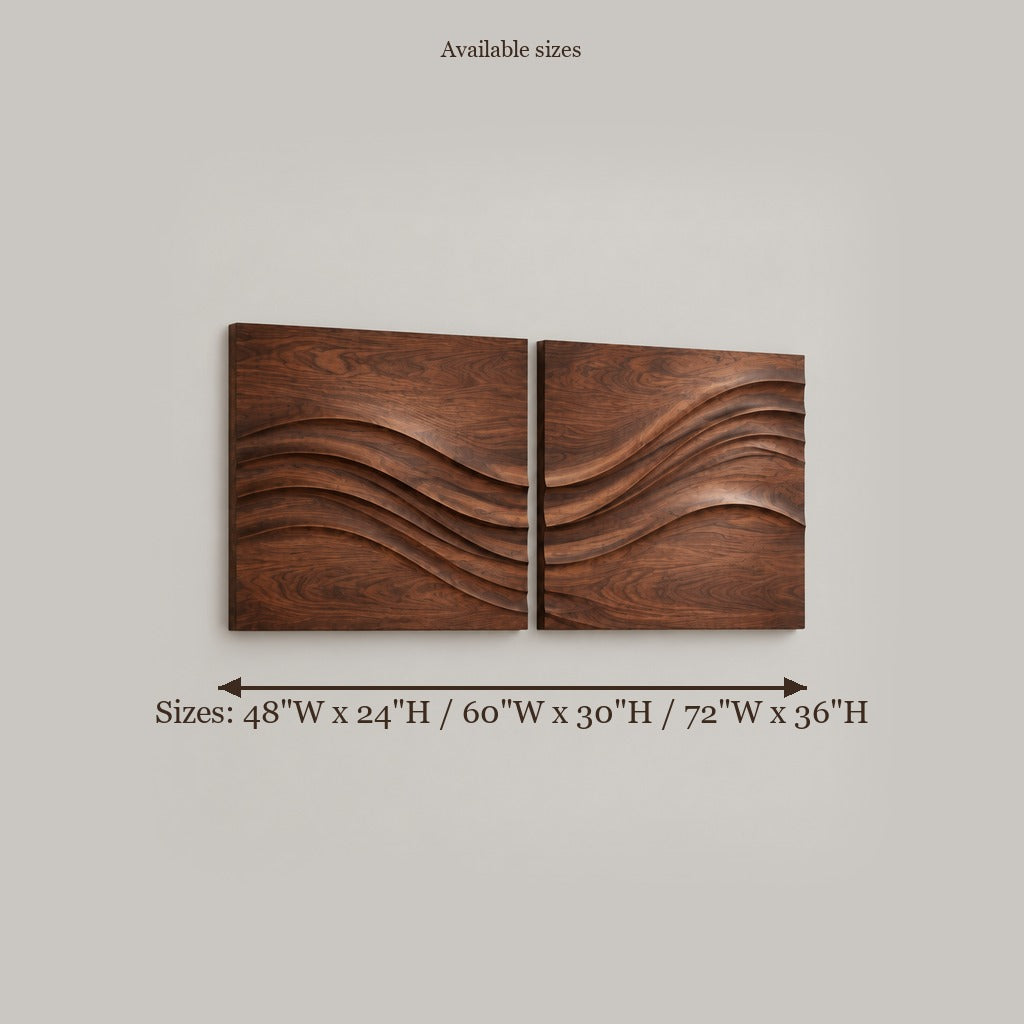 Atelier Tide Diptych Wall Panels size chart