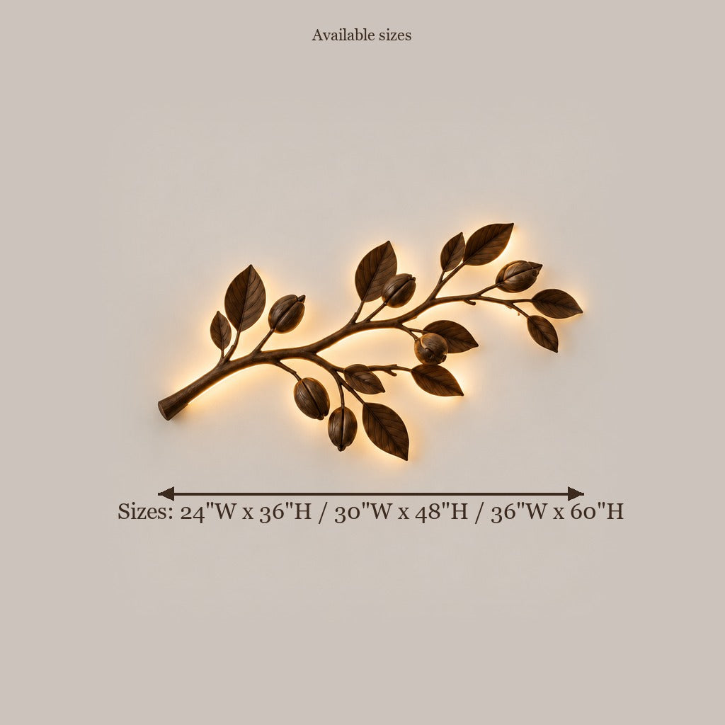 Atelier Branch LED Wall Light size chart
