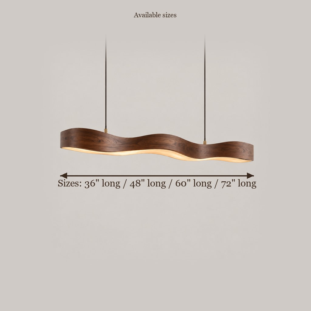 Atelier Wave Linear Pendant Light size chart