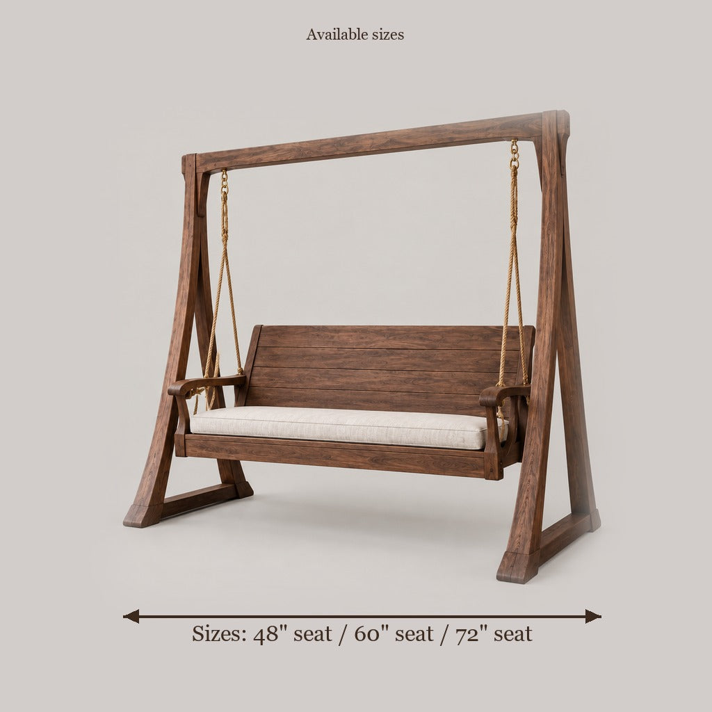 Atelier Porch Swing with Frame size chart