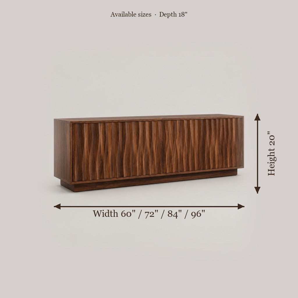 Atelier Ripple Door TV Cabinet size chart
