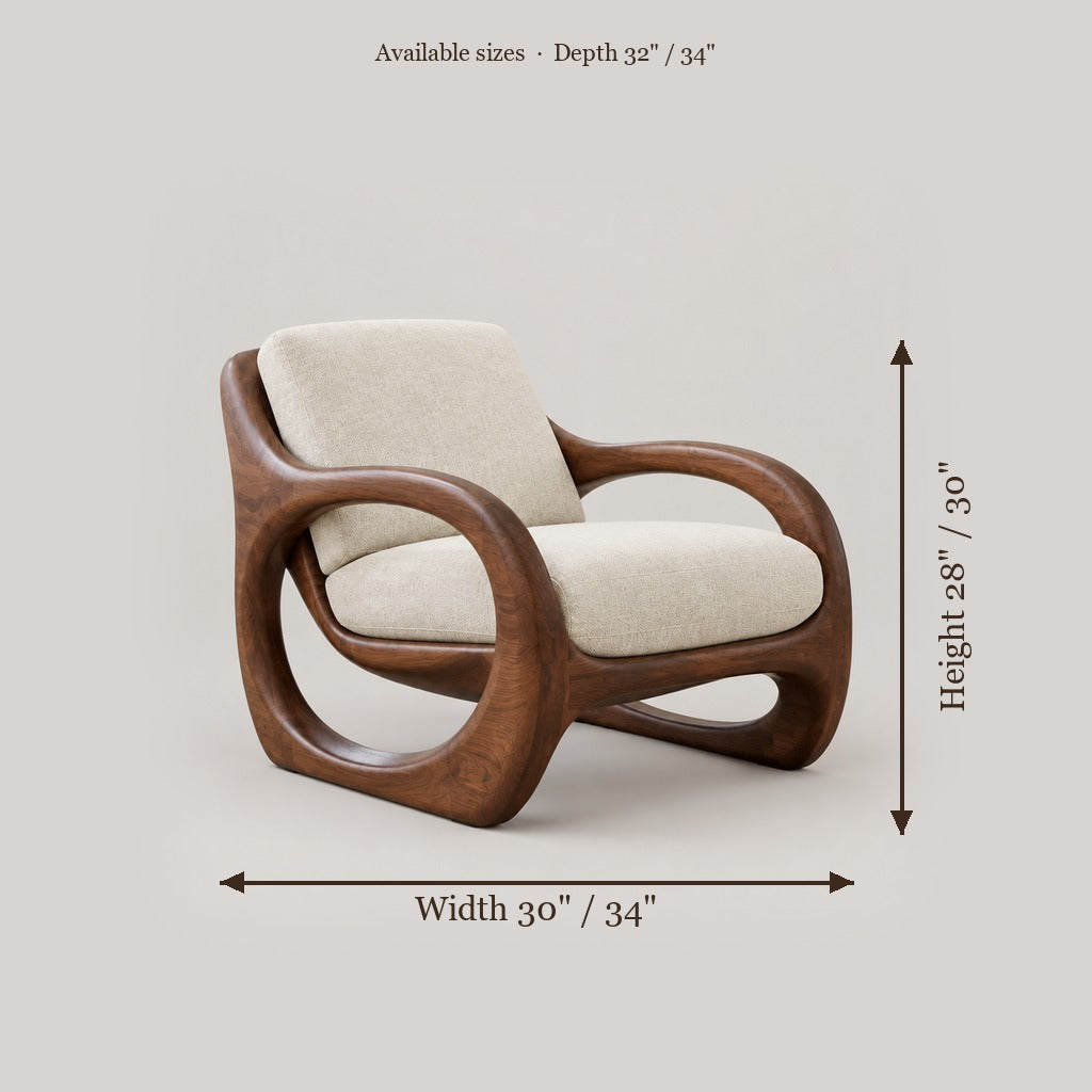 Atelier Hoop Lounge Chair size chart