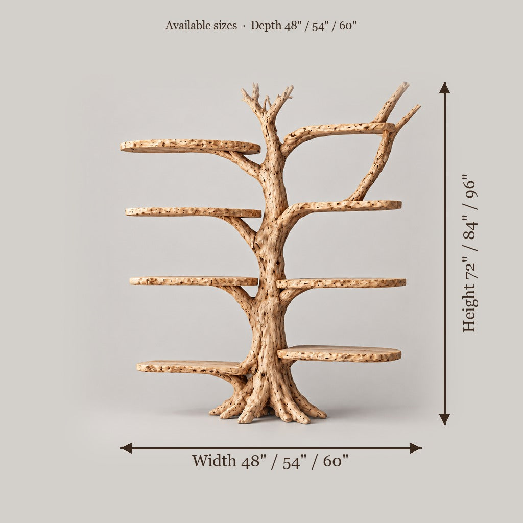 Tidewood Corner Tree Bookshelf size chart