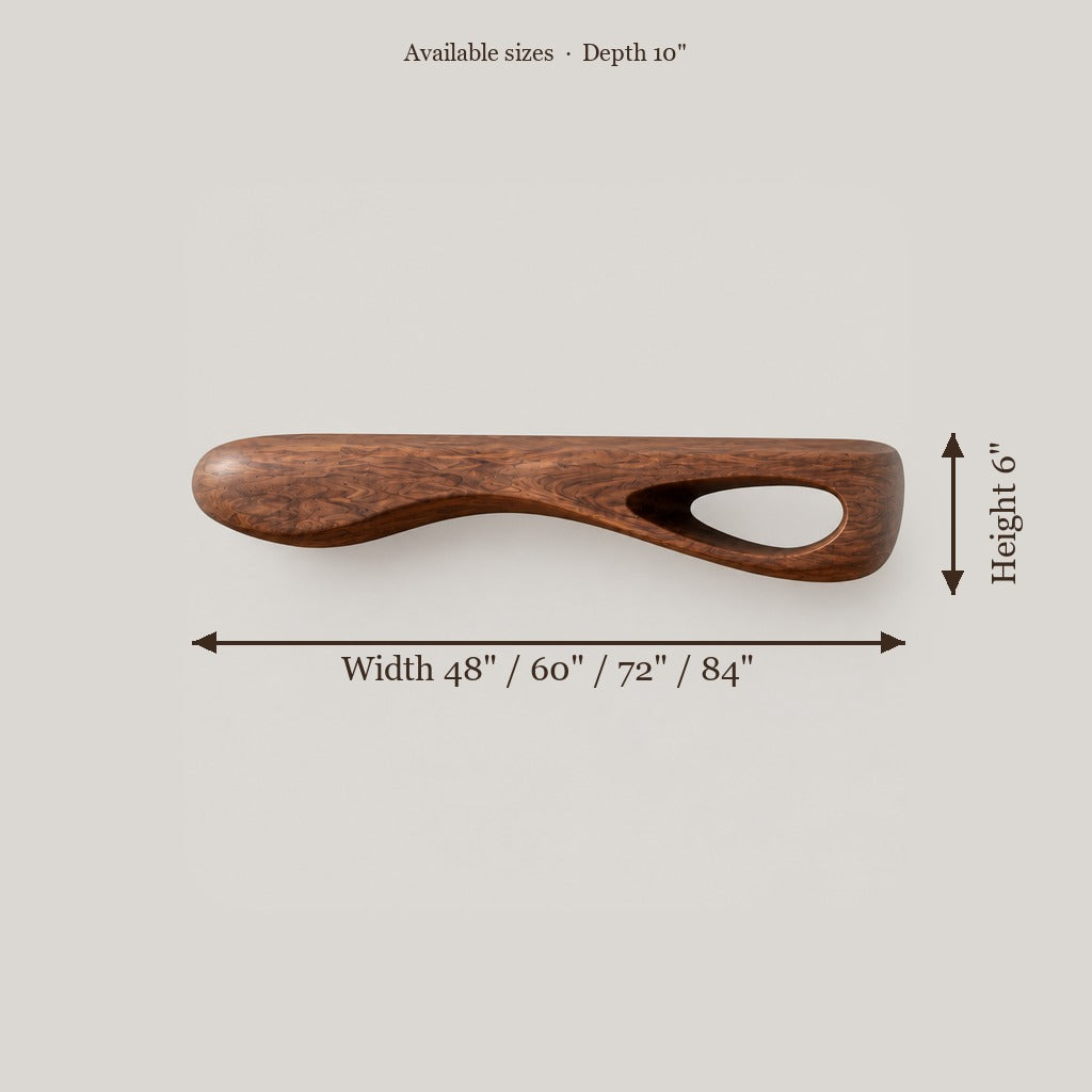 Mojave Sculpted Floating Shelf Mantel size chart