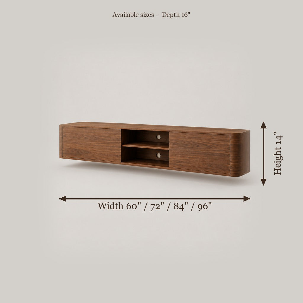 Sora Floating Media Console size chart