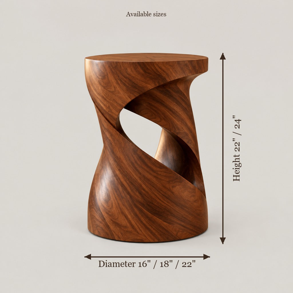 Mojave Twisted Side Table size chart