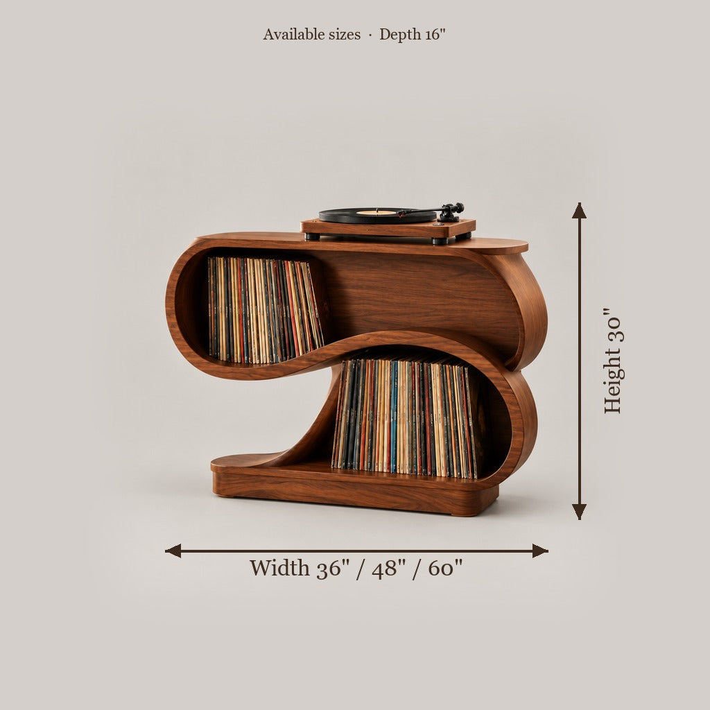 Mojave Wave Record Stand size chart