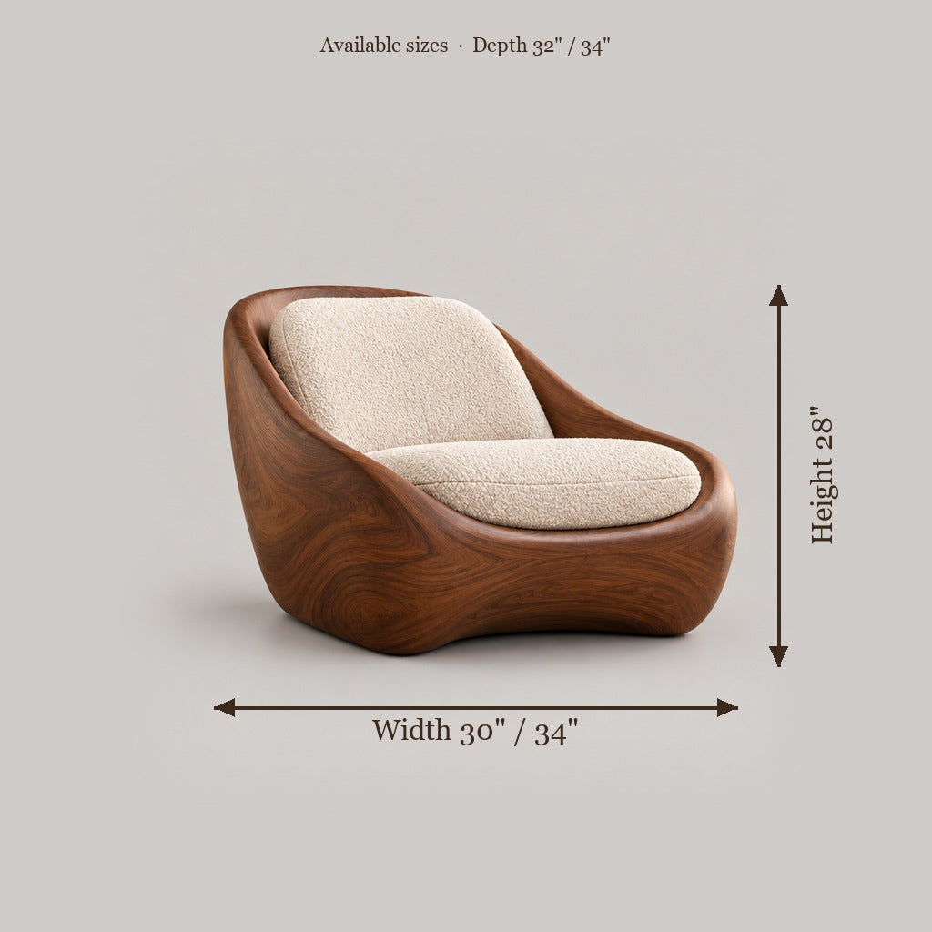 Mojave Sculpted Lounge Chair size chart