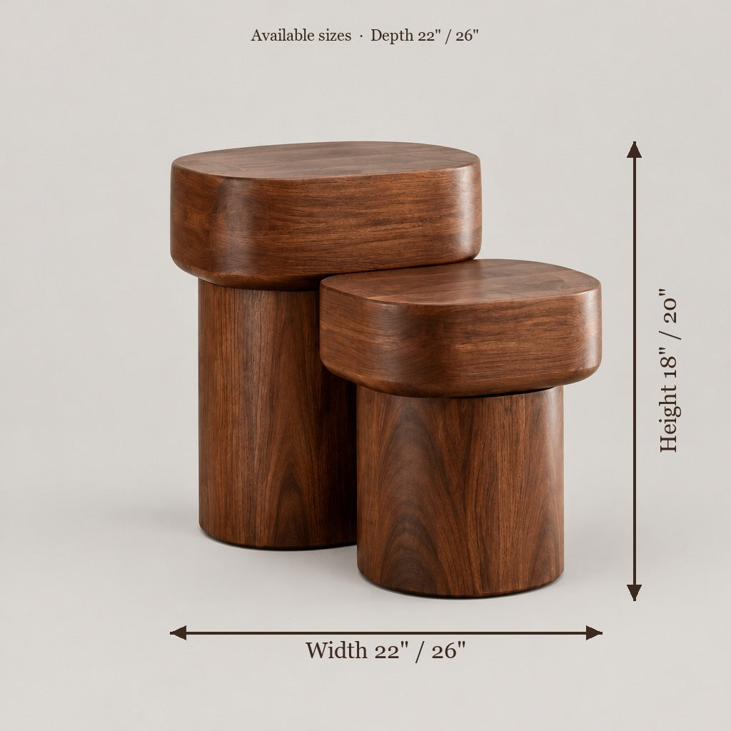 Mesa Stacked Block Side Tables size chart