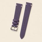 Purple Swift Leather Watch Strap leather watch strap, flat lay