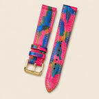 Red Alligator Leather Watch Strap leather watch strap, flat lay