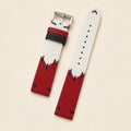 Red & White Stingray Leather Watch Strap leather watch strap, flat lay
