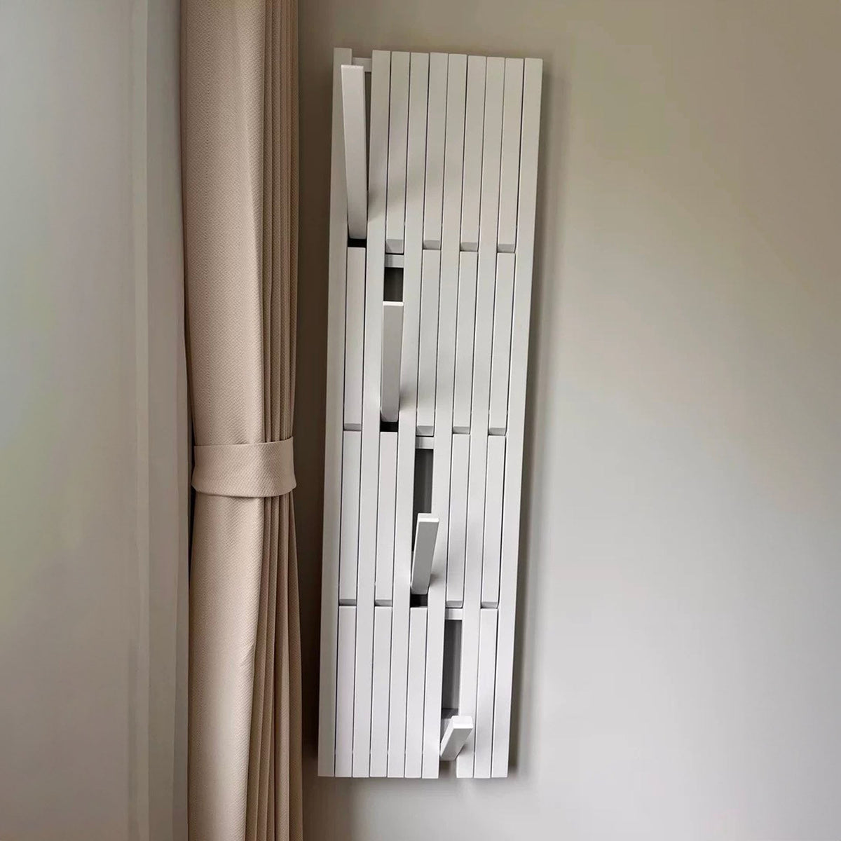 Piano Keyboard Solid Wood Wall Coat Rack with Hooks - view 5