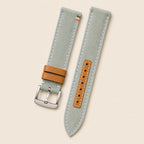 Sage Green Canvas Watch Strap leather watch strap, flat lay