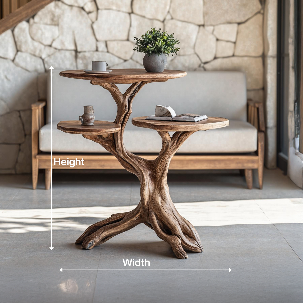Farmhouse Solid Wood End Table with Wax and Oil Finish - view 7