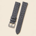 Stone Grey & Grey Alligator Leather Watch Strap leather watch strap, flat lay