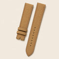 Tan & Brown Suede Leather Watch Strap leather watch strap, flat lay
