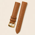 Tan Lizard Leather Watch Strap leather watch strap, flat lay
