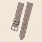 Taupe Nubuck Leather Watch Strap leather watch strap, flat lay