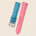 Turquoise & Pink Stingray Leather Watch Strap leather watch strap, flat lay