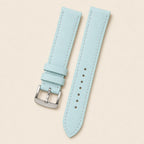 Turquoise Blue Epsom Leather Watch Strap leather watch strap, flat lay