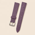 Violet Stingray Leather Watch Strap leather watch strap, flat lay