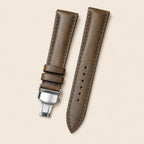 Waxy Brown Maya Leather Watch Strap leather watch strap, flat lay