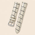 White Alligator Leather Watch Strap leather watch strap, flat lay