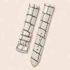 White Alligator Leather Watch Strap leather watch strap, flat lay