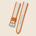 White & Orange Epsom Leather Watch Strap leather watch strap, flat lay