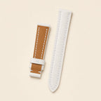 White Epsom Leather Watch Strap leather watch strap, flat lay