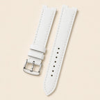 White Epsom Middle Cut Leather Watch Strap leather watch strap, flat lay