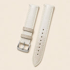 White Himalayan Alligator Leather Watch Strap leather watch strap, flat lay