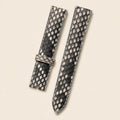 White Natural Python Leather Watch Strap leather watch strap, flat lay
