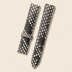 White Natural Python Leather Watch Strap leather watch strap, flat lay