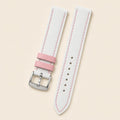 White Pink Epsom Leather Watch Strap leather watch strap, flat lay