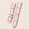 White Red Alligator Leather Watch Strap leather watch strap, flat lay