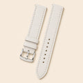 White Saffiano Leather Watch Strap leather watch strap, flat lay