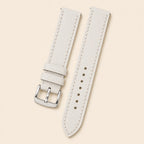 White Saffiano Leather Watch Strap leather watch strap, flat lay