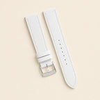 White Sailcloth Rubber Watch Strap leather watch strap, flat lay