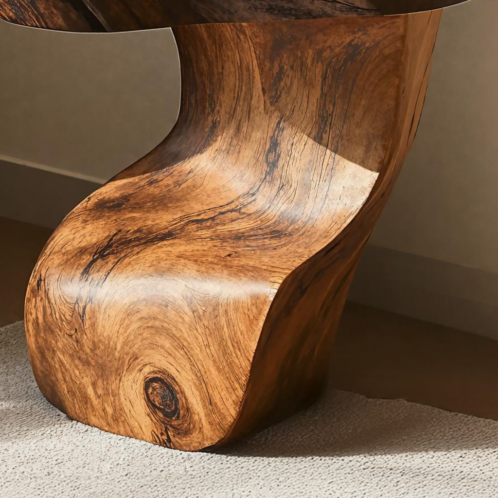 Modern Solid Wood End Table with Wax and Oil Finish - view 3