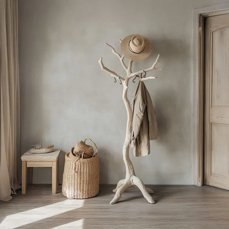Tree Branch Clothes Rack with Natural Driftwood Hooks - view 2