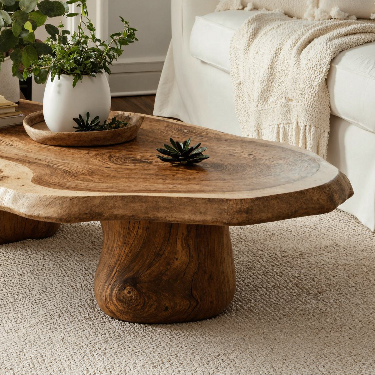 Modern Solid Wood Coffee Table with Natural Oil and Wax Finish - view 2